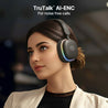 pTron Studio Xtreme, 70hrs Playtime, 40ms Low-Latency, Wireless Over Ear Headphones w/Detachable Mic & TruTalk ENC Calls, 40mm Drivers, RGB Lights, BT5.4, Dual Device Pairing & Type-C Charging (Black)