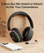 pTron Studio Xtreme, 70hrs Playtime, 40ms Low-Latency, Wireless Over Ear Headphones w/Detachable Mic & TruTalk ENC Calls, 40mm Drivers, RGB Lights, BT5.4, Dual Device Pairing & Type-C Charging (Black)