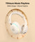 pTron Studio Xtreme, 70hrs Playtime, 40ms Low-Latency, Wireless Over Ear Headphones w/Detachable Mic & TruTalk ENC Calls, 40mm Drivers, RGB Lights, BT5.4, Dual Device Pairing & Type-C Charging (Beige)
