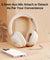 pTron Studio Xtreme, 70hrs Playtime, 40ms Low-Latency, Wireless Over Ear Headphones w/Detachable Mic & TruTalk ENC Calls, 40mm Drivers, RGB Lights, BT5.4, Dual Device Pairing & Type-C Charging (Beige)