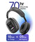 pTron Studio Pixel, 70hrs Playtime, Wireless Over Ear Headphones w/HD Mic, TruTalk AI-ENC Calls, 40mm Drivers, Pristine Sound, RGB Display, BT5.3, Dual Device Pairing & Type-C Charging (Jet Black)