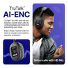 pTron Studio Pixel, 70hrs Playtime, Wireless Over Ear Headphones w/HD Mic, TruTalk AI-ENC Calls, 40mm Drivers, Pristine Sound, RGB Display, BT5.3, Dual Device Pairing & Type-C Charging (Jet Black)
