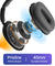 pTron Studio Pixel, 70hrs Playtime, Wireless Over Ear Headphones w/HD Mic, TruTalk AI-ENC Calls, 40mm Drivers, Pristine Sound, RGB Display, BT5.3, Dual Device Pairing & Type-C Charging (Jet Black)