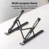 pTron DeskMate M1 15.6" Laptop Stand, 7 Adjustable Height, Metal Alloy, Foldable, Portable Tabletop Laptop/Desktop Riser Stand Holder Compatible for MacBook, HP, Dell, Lenovo & All Other Notebook (Black)