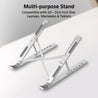 pTron DeskMate M1 15.6" Laptop Stand, 7 Adjustable Height, Metal Alloy, Foldable, Portable Tabletop Laptop/Desktop Riser Stand Holder Compatible for MacBook, HP, Dell, Lenovo & All Other Notebook (Silver)