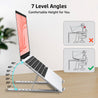 pTron DeskMate M1 15.6" Laptop Stand, 7 Adjustable Height, Metal Alloy, Foldable, Portable Tabletop Laptop/Desktop Riser Stand Holder Compatible for MacBook, HP, Dell, Lenovo & All Other Notebook (Silver)