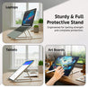 pTron DeskMate M1 15.6" Laptop Stand, 7 Adjustable Height, Metal Alloy, Foldable, Portable Tabletop Laptop/Desktop Riser Stand Holder Compatible for MacBook, HP, Dell, Lenovo & All Other Notebook (Silver)