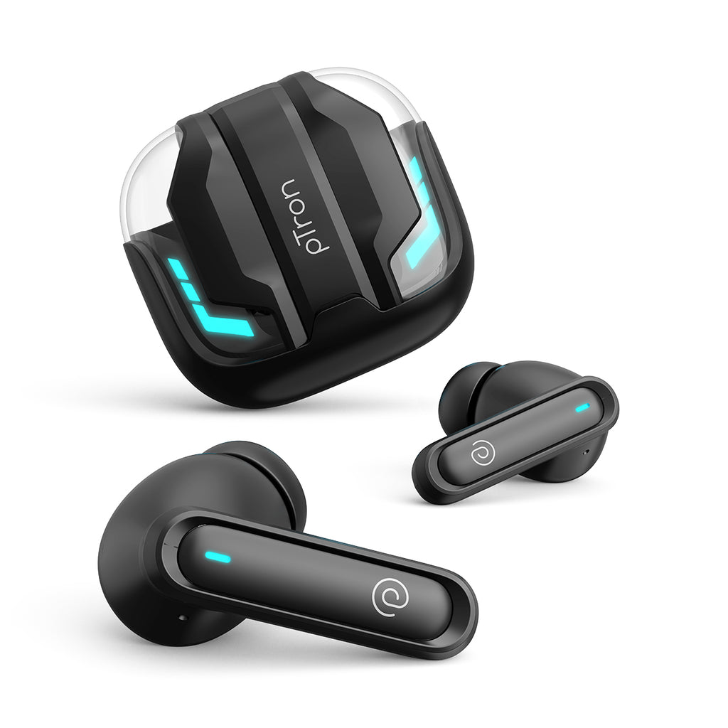 pTron Bassbuds Turbo in-Ear TWS Earbuds w/ 40ms Low-Latency, 50Hrs Pla ...