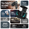 pTron Bassbuds Turbo in-Ear TWS Earbuds w/ 40ms Low-Latency, 50Hrs Playtime, Custom EQ, App Support, Dual Mic, TruTalk AI-ENC Calls, Immersive Sound, RGB Lights, Bluetooth V6.0, IPX5 (Raven Black)