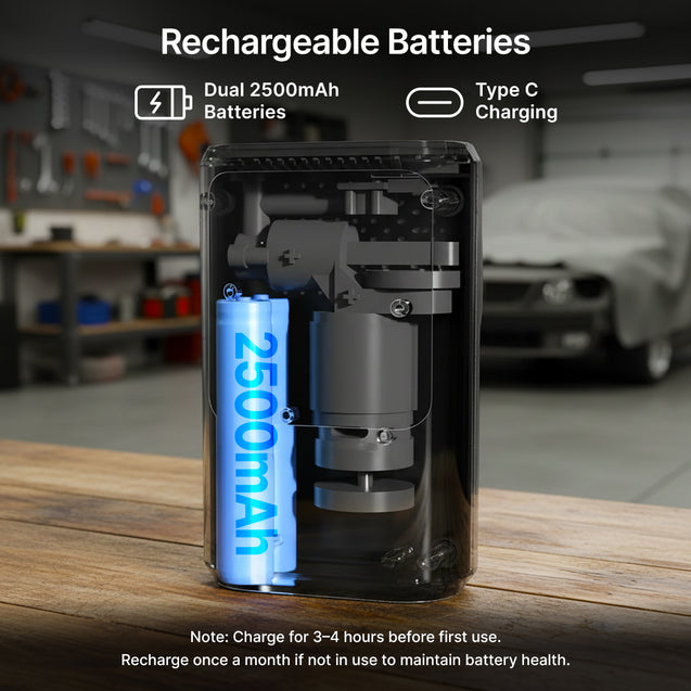 pTron AerFlo X1 w/Superfast 25LPM Tyre Inflation, 150 PSI Pressure, 5000mAh Battery, Cordless Tyre Inflator for Cars & Bikes, Preset Modes, LED Flashlight, Type C Charging & Multiple Nozzles (Black)