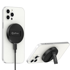 pTron Dynamo Ring V2 15W Magnetic Wireless Charger, Compatible with iPhone 15/14/13/12 Series, Samsung & Other Qi2 Enabled Devices, Compact & Sleek, 3A Type-C to Type-C 1m Cable Included (Ink Black)