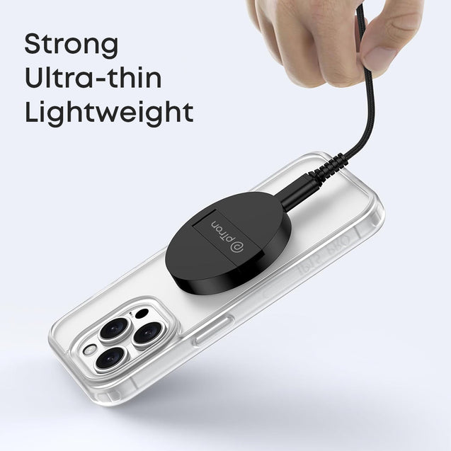 pTron Dynamo Ring V2 15W Magnetic Wireless Charger, Compatible with iPhone 15/14/13/12 Series, Samsung & Other Qi2 Enabled Devices, Compact & Sleek, 3A Type-C to Type-C 1m Cable Included (Ink Black)