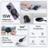 pTron Dynamo Ring V2 15W Magnetic Wireless Charger, Compatible with iPhone 15/14/13/12 Series, Samsung & Other Qi2 Enabled Devices, Compact & Sleek, 3A Type-C to Type-C 1m Cable Included (Ink Black)