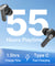 pTron Bassbuds NX TWS Ear Buds w/Smart Touch Display, 55hrs Playtime, Dual Mics, TruTalk AI-ENC Calls, 5 Music Equalisers, BTv6.0, Voice Assistant, Type C Charging, IPX5 Water Resistant (Pearl Black)