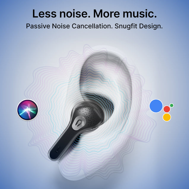 pTron Bassbuds NX TWS Ear Buds w/Smart Touch Display, 55hrs Playtime, Dual Mics, TruTalk AI-ENC Calls, 5 Music Equalisers, BTv6.0, Voice Assistant, Type C Charging, IPX5 Water Resistant (Pearl Black)