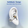 pTron Bassbuds Vortex Clips Wireless Open Ear Earbuds w/Chrome Finish, SafeBeats Tech, 50Hrs Playtime, Dual HD Mic w/AI-ENC, 10mm Driver, Pristine Sound, BTv5.4 Earclips, Type C Charging (Obsidian)