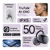 pTron Bassbuds Verse Clips Wireless Open Ear Earbuds w/SafeBeats Tech, 50Hrs Playtime, Dual HD Mics, TruTalk AI-ENC, Custom EQ, Mobile App, Pristine Sound, BTv6.0 Earclips, Type C Charging (Jet Black)