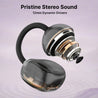 pTron Bassbuds Verse Clips Wireless Open Ear Earbuds w/SafeBeats Tech, 50Hrs Playtime, Dual HD Mics, TruTalk AI-ENC, Custom EQ, Mobile App, Pristine Sound, BTv6.0 Earclips, Type C Charging (Jet Black)