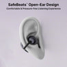 pTron Bassbuds Verse Clips Wireless Open Ear Earbuds w/SafeBeats Tech, 50Hrs Playtime, Dual HD Mics, TruTalk AI-ENC, Custom EQ, Mobile App, Pristine Sound, BTv6.0 Earclips, Type C Charging (Jet Black)