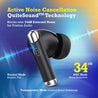 pTron Zenbuds Evo X5 34dB ANC TWS Ear Buds, Transparency Mode, 4 Mic ENC Calls, 45Hrs Playtime, Pristine Sound, 40ms Low-Latency, in-Ear BT5.3 Wireless Earphones, Type-C Charging & IPX5 (Jet Black)