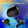 pTron Zenbuds Evo X5 34dB ANC TWS Ear Buds, Transparency Mode, 4 Mic ENC Calls, 45Hrs Playtime, Pristine Sound, 40ms Low-Latency, in-Ear BT5.3 Wireless Earphones, Type-C Charging & IPX5 (Jet Black)