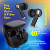 pTron Zenbuds Evo X5 34dB ANC TWS Ear Buds, Transparency Mode, 4 Mic ENC Calls, 45Hrs Playtime, Pristine Sound, 40ms Low-Latency, in-Ear BT5.3 Wireless Earphones, Type-C Charging & IPX5 (Jet Black)