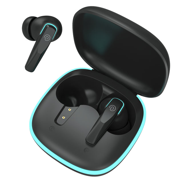 pTron Zenbuds Evo X2 in-Ear TWS Ear Buds w/ 4 Mic & TruTalk AI-ENC Calls, 50Hrs Playtime, 40ms Low Latency Sync, BT5.3 Wireless Earphones, Type-C Fast Charging & IPX5 Water Resistant (Coal Black)