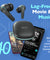 pTron Zenbuds Evo X2 in-Ear TWS Ear Buds w/ 4 Mic & TruTalk AI-ENC Calls, 50Hrs Playtime, 40ms Low Latency Sync, BT5.3 Wireless Earphones, Type-C Fast Charging & IPX5 Water Resistant (Coal Black)