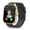 pTron Force X10 Bluetooth Calling Smartwatch w/ 1.7" Full Touch TFT Square Display, Real Heart Rate Monitor, SpO2, Watch Faces, 5 Days Runtime, Fitness Trackers & IP68 Waterproof (Jet Black & Gold)