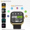 pTron Force X10 Bluetooth Calling Smartwatch w/ 1.7" Full Touch TFT Square Display, Real Heart Rate Monitor, SpO2, Watch Faces, 5 Days Runtime, Fitness Trackers & IP68 Waterproof (Jet Black & Gold)