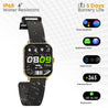 pTron Force X10 Bluetooth Calling Smartwatch w/ 1.7" Full Touch TFT Square Display, Real Heart Rate Monitor, SpO2, Watch Faces, 5 Days Runtime, Fitness Trackers & IP68 Waterproof (Jet Black & Gold)