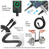 pTron Solero Braid 60W Type C Fast Charging Cable 1.5m for Samsung, OnePlus, Oppo, Vivo, Xiaomi, Realme, IQOO & Other Devices - Unbreakable Nylon Braided Cable, 480Mbps Sync Speed (Jet Black)