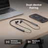 pTron Tangent Eon w/ 50Hrs Playtime, Immersive Sound, HD Mic & AI-ENC Clear Calls, Dual-Device Pairing, Magnetic On/Off Function, BT5.4 Wireless Neckband, Voice Asst., Type-C Charging & IPX5 (Obsidian)