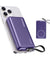 pTron Dynamo Dash Magnetic Wireless 10000mAh Fast Charging Slim Power Bank, MagSafe, 22.5W Output, Compatible w/iPhone 12/13/14/15/16, Android & Other Qi Enabled Devices, Type-C Input (Purple)