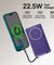pTron Dynamo Dash Magnetic Wireless 10000mAh Fast Charging Slim Power Bank, MagSafe, 22.5W Output, Compatible w/iPhone 12/13/14/15/16, Android & Other Qi Enabled Devices, Type-C Input (Purple)