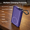 pTron Dynamo Dash Magnetic Wireless 10000mAh Fast Charging Slim Power Bank, MagSafe, 22.5W Output, Compatible w/iPhone 12/13/14/15/16, Android & Other Qi Enabled Devices, Type-C Input (Purple)