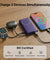 pTron Dynamo Dash Magnetic Wireless 10000mAh Fast Charging Slim Power Bank, MagSafe, 22.5W Output, Compatible w/iPhone 12/13/14/15/16, Android & Other Qi Enabled Devices, Type-C Input (Purple)