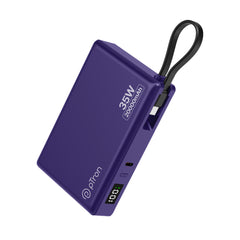 pTron Dynamo Sprint 20000mAh 35W Super Fast Charging, USB Type-C Input Power Bank Compatible with QC3.0/PD3.0, Built-in Charging Cable, 3 Charging Outputs, Type-C Input/Output Port (Purple)