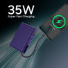 pTron Dynamo Sprint 20000mAh 35W Super Fast Charging, USB Type-C Input Power Bank Compatible with QC3.0/PD3.0, Built-in Charging Cable, 3 Charging Outputs, Type-C Input/Output Port (Purple)