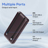 pTron Dynamo Bolt 20000mAh 35W Super Fast Charging, USB Type-C Input Power Bank Compatible with QC3.0/PD3.0 (Power Delivery),Built-in Charging Cables,4 Charging Outputs,Type-C Input/Output Port (Brown)