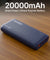 pTron 20000mAh Powerbank w/ 22.5W Fast Charging, USB & Type C Output, Built-in Cables, Compatible w/Power Delivery, Quick Charge for iPhone, Android Mobile & Tablets, Dynamo Storm (Indigo Blue)