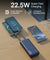 pTron 20000mAh Powerbank w/ 22.5W Fast Charging, USB & Type C Output, Built-in Cables, Compatible w/Power Delivery, Quick Charge for iPhone, Android Mobile & Tablets, Dynamo Storm (Indigo Blue)