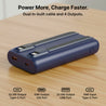 pTron 20000mAh Powerbank w/ 22.5W Fast Charging, USB & Type C Output, Built-in Cables, Compatible w/Power Delivery, Quick Charge for iPhone, Android Mobile & Tablets, Dynamo Storm (Indigo Blue)