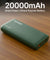 pTron 20000mAh Powerbank w/ 22.5W Fast Charging, USB & Type C Output, Built-in Cables, Compatible w/Power Delivery, Quick Charge for iPhone, Android Mobile & Tablets, Dynamo Storm (Pine Green)