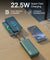 pTron 20000mAh Powerbank w/ 22.5W Fast Charging, USB & Type C Output, Built-in Cables, Compatible w/Power Delivery, Quick Charge for iPhone, Android Mobile & Tablets, Dynamo Storm (Pine Green)