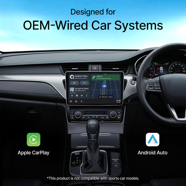 pTron CarSync X2 2-in-1 Wireless Carplay Receiver, Converts Wired Android Auto & CarPlay to Wireless, USB A & Type C, Only for Cars with OEM-Installed Wired Android Auto/CarPlay, Plug & Play (Black)
