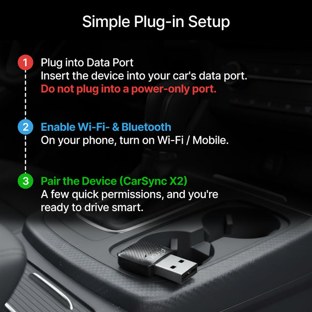 pTron CarSync X2 2-in-1 Wireless Carplay Receiver, Converts Wired Android Auto & CarPlay to Wireless, USB A & Type C, Only for Cars with OEM-Installed Wired Android Auto/CarPlay, Plug & Play (Black)