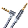 pTron 3.5mm Male to Male Aux Stereo Cable for Smartphones/Tablets, 90 Degree Gold-plated Connectors, Solero A15 Tangle-free Metal Shell Audio Cable, Nylon Braided, 1.5m (Gray)
