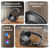 pTron Studio Ultima w/ 60Hrs Playtime, 40mm Drivers, Custom EQ, Mobile App, Wireless Over Ear Headphones w/HD Mic & TruTalk AI-ENC Calls, BTv5.4, Dual Device Pairing & Type-C Charging (Jet Black)