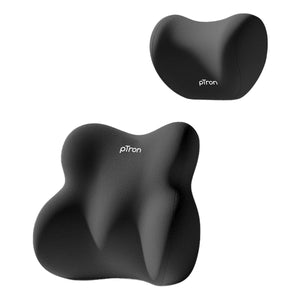 pTron Ergova S3 Memory Foam Car Neck & Lumbar Support Cushion Set for Driving, Ergonomic Design for Long Drive Comfort, Universal Fit for All Cars (Black)